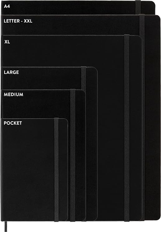 دفتر ملاحظات Moleskine Classic ، غطاء صلب ، جيب ( 3.5 × 5.5 ) مربع / شبكة ، أسود ، 192 صفحة