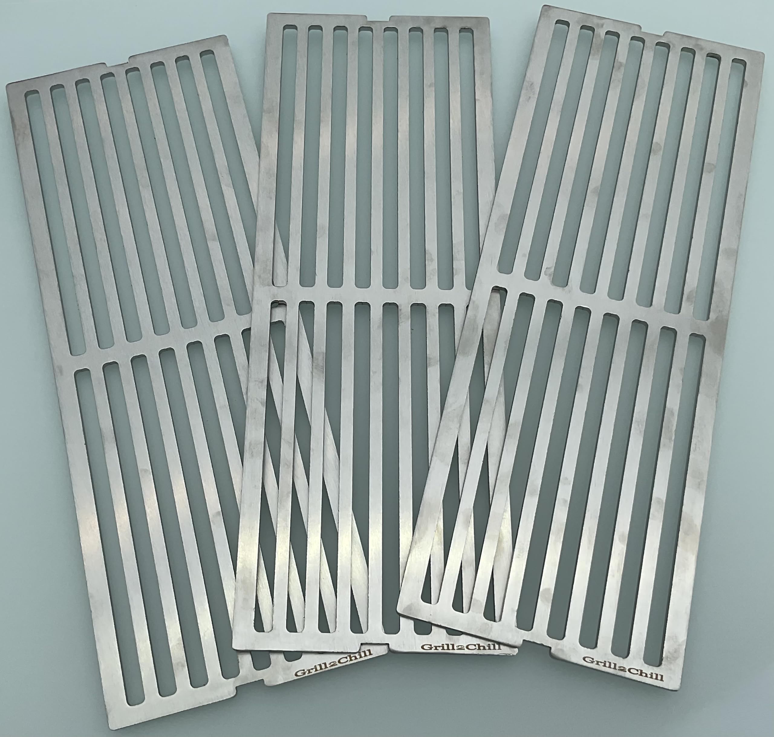 Ruszt do grilla ze stali nierdzewnej V2A 1.4301 pasuje do Grills Char-Broil Professional PRO S2 + Core B2 + LANDMANN Triton PTS 2.0 + Triton maxX PTS 2.0/3 ruszty po 160 x 440 mm = 480 x 440 x 5-5,2