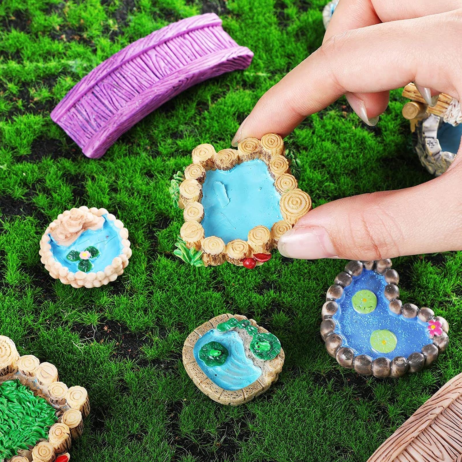 12 Accessori In Miniatura Per Giardino Fai Da Te: Faro, Pozzo, Ponte, Statuette In Resina (stile Classico)
