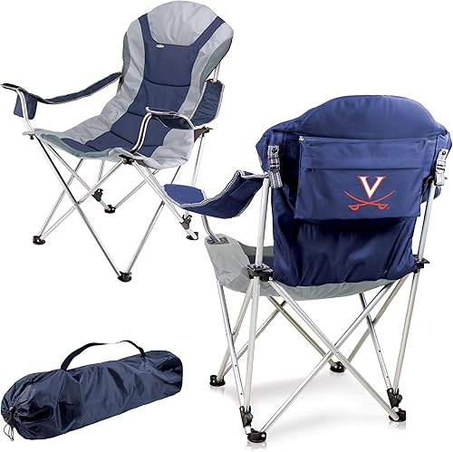 Miniatura 14 de Picnic TIME NCAA Arkansas Razorbacks Reclining Camp Chair - Beach Chair for Adults - Sports Chair with Carry Bag Azul marino con detalles