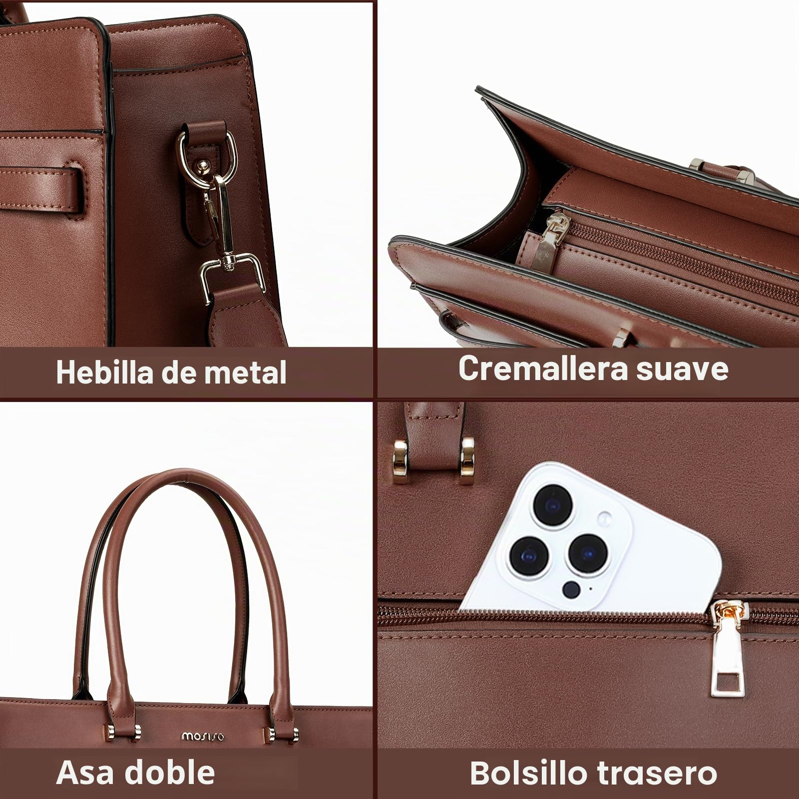 MOSISO Maletín Portátil para Mujer, 15,6 Pulgadas Bolsa Tote Laptop