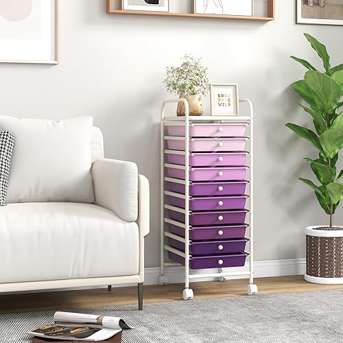 Vista 14 de Carro de almacenaje, de Giantex, con ruedas, para oficina, para guardar papeles, transparente, Transparente