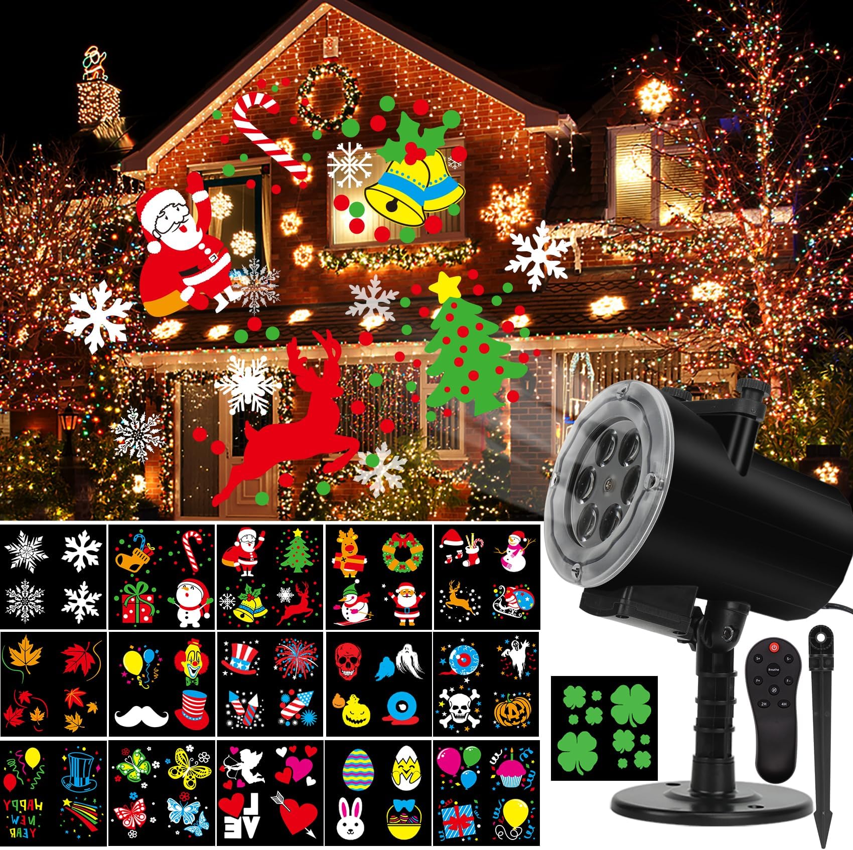 Antorcha Proyector De Navidad Para Niños | 40 Patrones De Diapositivas | Linterna De Luz Nocturna Con Proyecciones | 11,5 Cm | ABS | Regalo Creativo