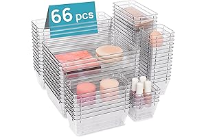 Vtopmart 66 PCS Clear Plastic Organizer Tray