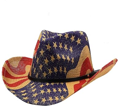 American Flag Cowboy Hat Spring Summer 
