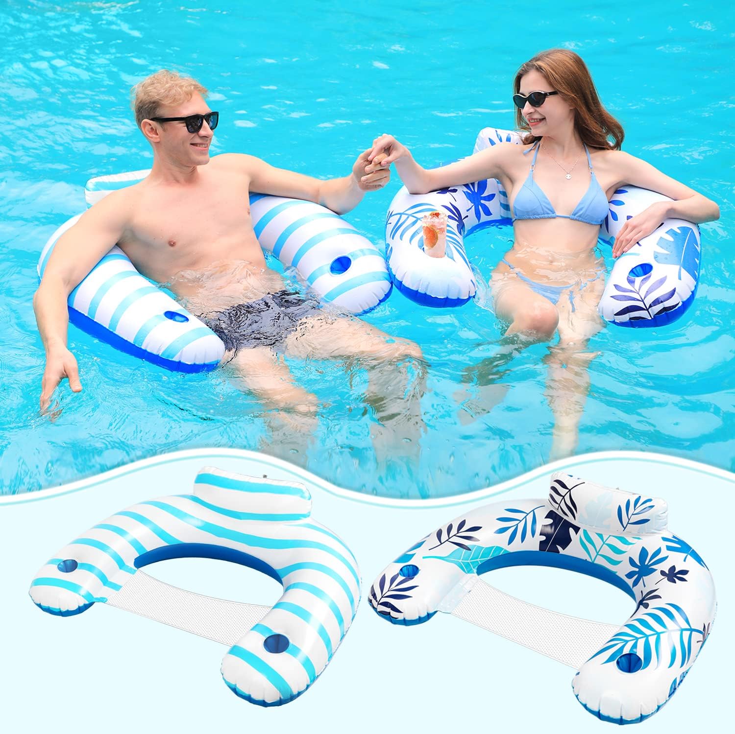 Pool Floats Adult Inflatable Chair Floats,DCTB 2 Pack Floating Pool Chair Lounge