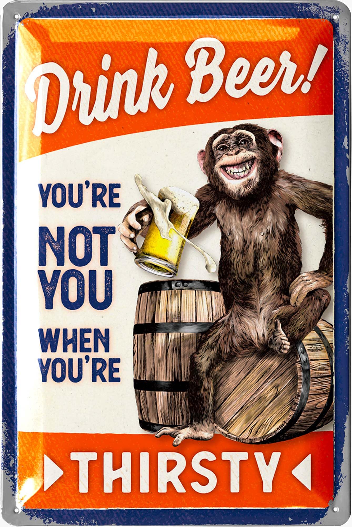 Wanddeko Blechschild Retro - Lustige Geranie Blumenstrauß 30x40cm Metallschild