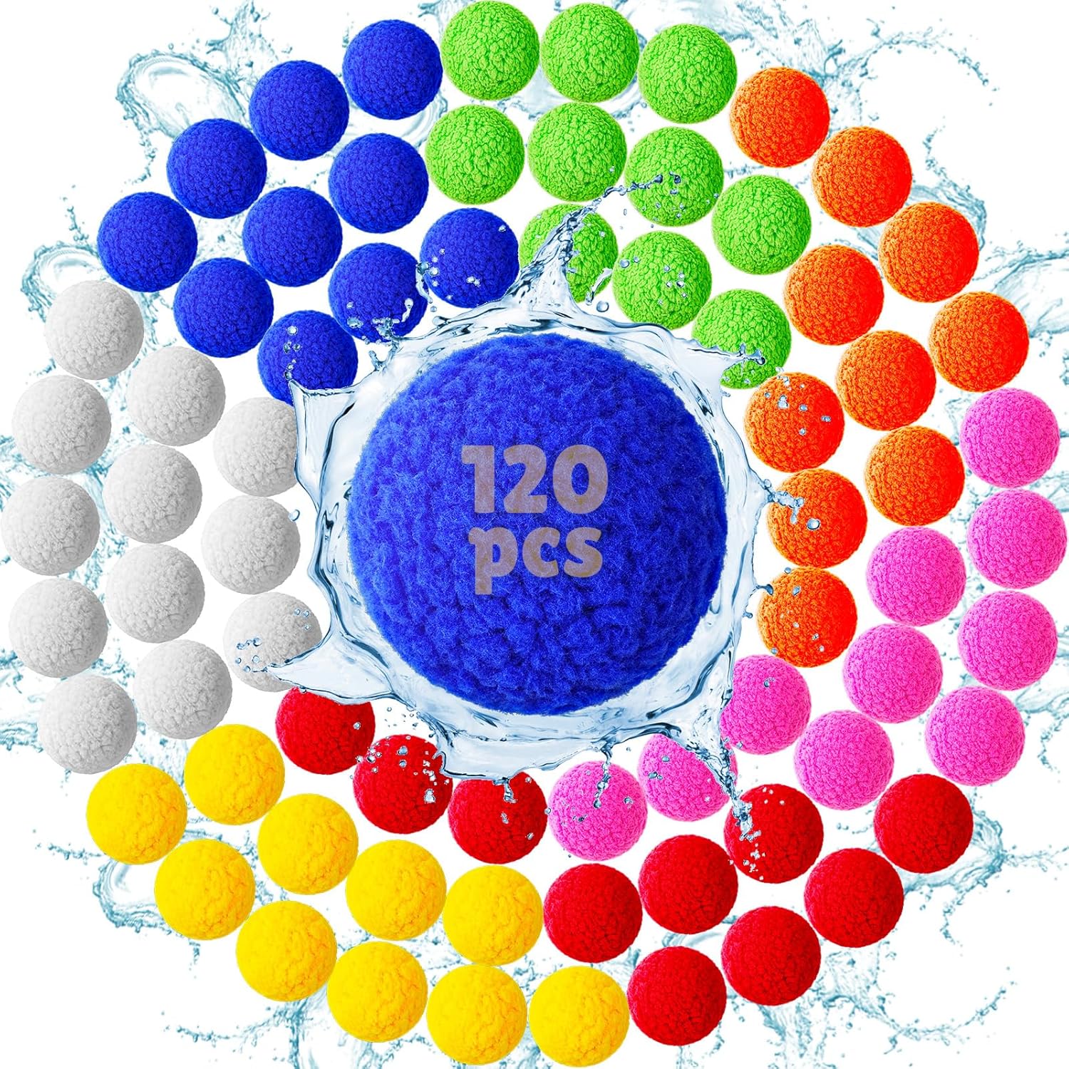 LQYoyz 120 Pcs Reusable Water Balloons for Kids - Quick Fill Water Toys for Toddler Pool Toys, Summer Outdoor Games pool toys for kids ages 4-12 with Refillable Water Balls