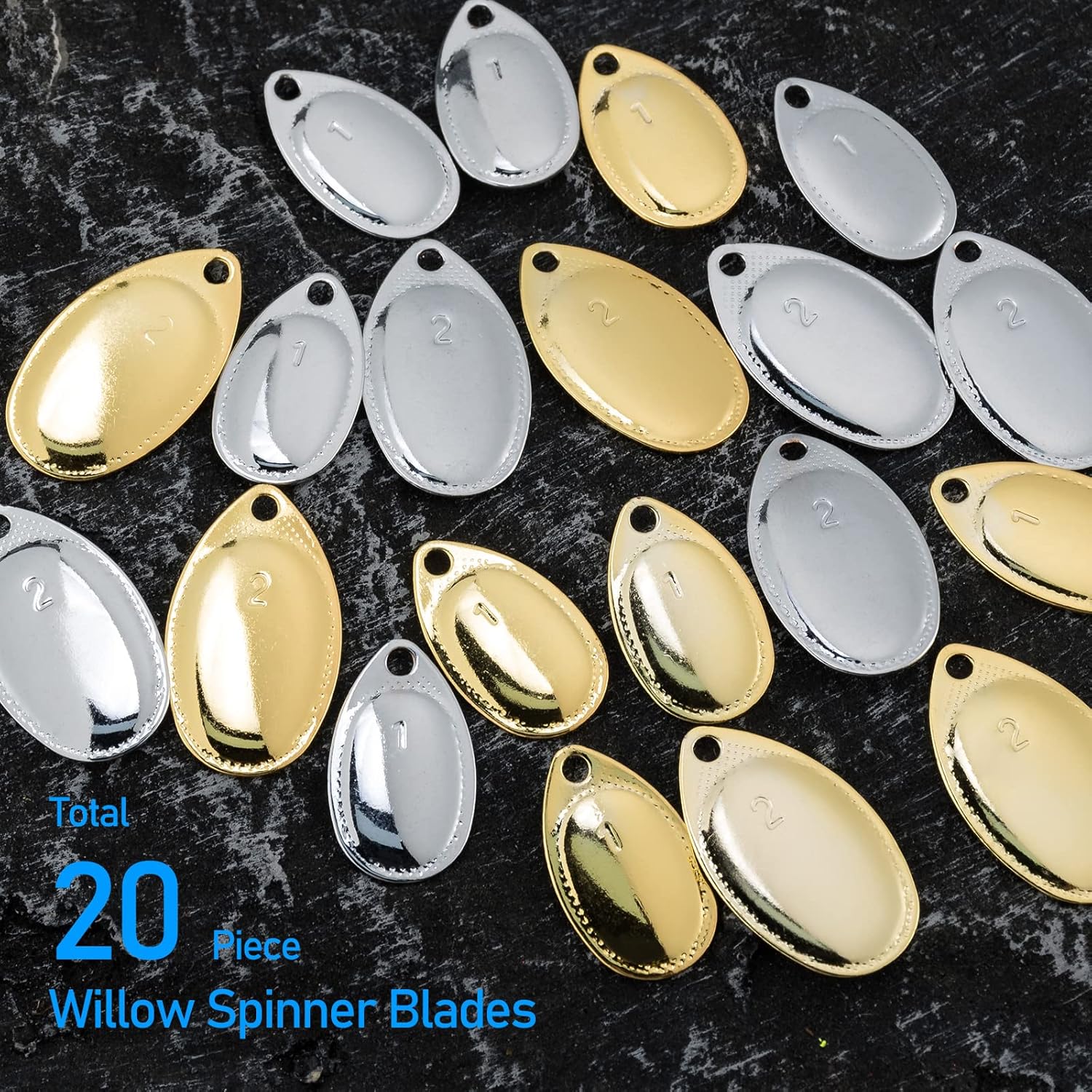 Dr.Fish 140 Pack French Blade Spinner Making Kit with 30 Pack Fishing Colorado Blades Kit Lure Making Supplies for Spinner Spinnerbaits Walleye Rig