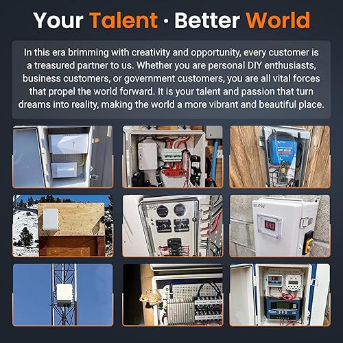 Miniatura 5 de QILIPSU - Caja de conexiones para exteriores, con puerta interior, bisagras, placa de montaje y soportes de pared, impermeable IP67, plástico ABS,