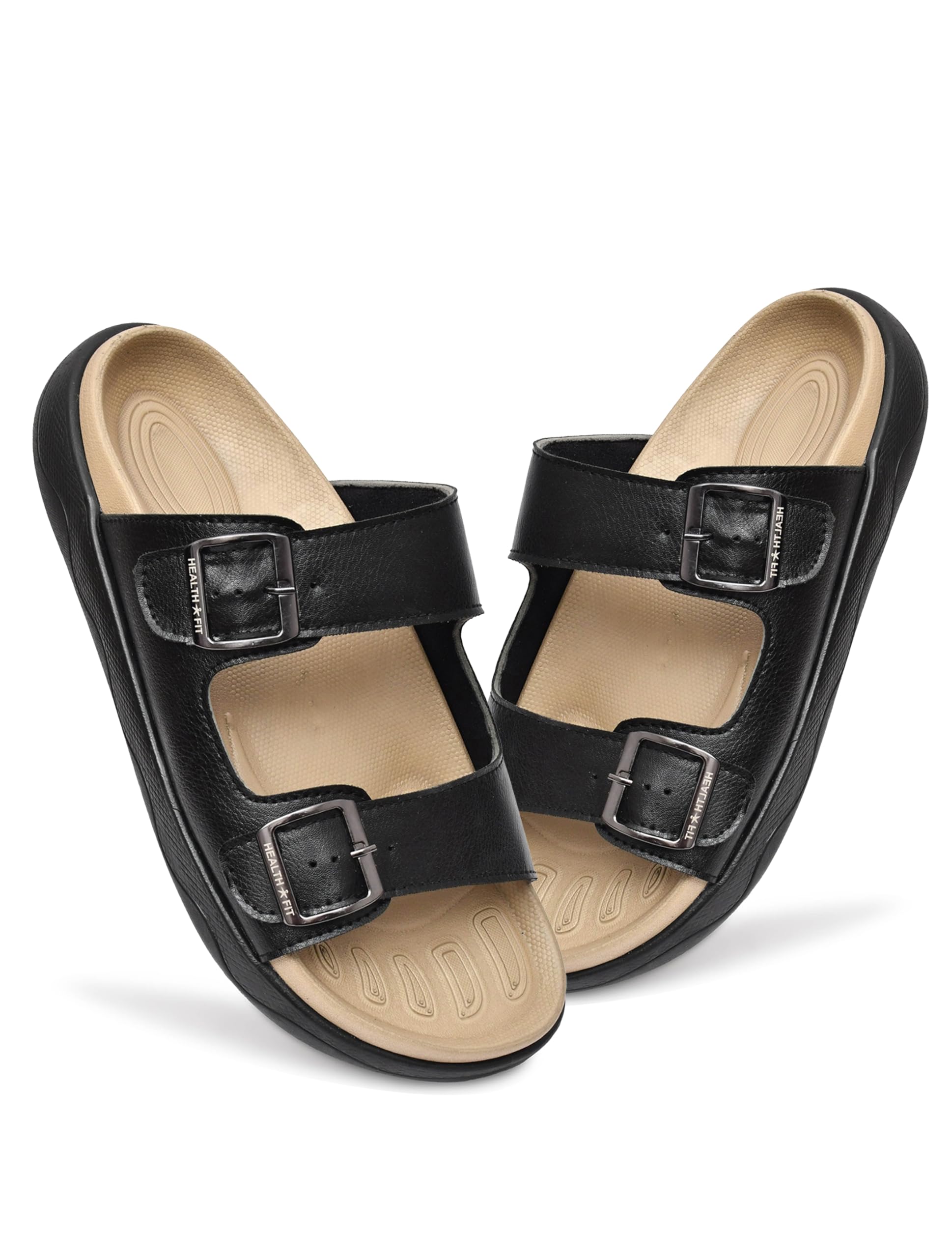 Extra Soft Premium Classic Cushion Sliders/with Adjustable Buckle Strap & Light Weight Anti-SkidWaterproof Luxurious Slippers for Men's HF120-image-31