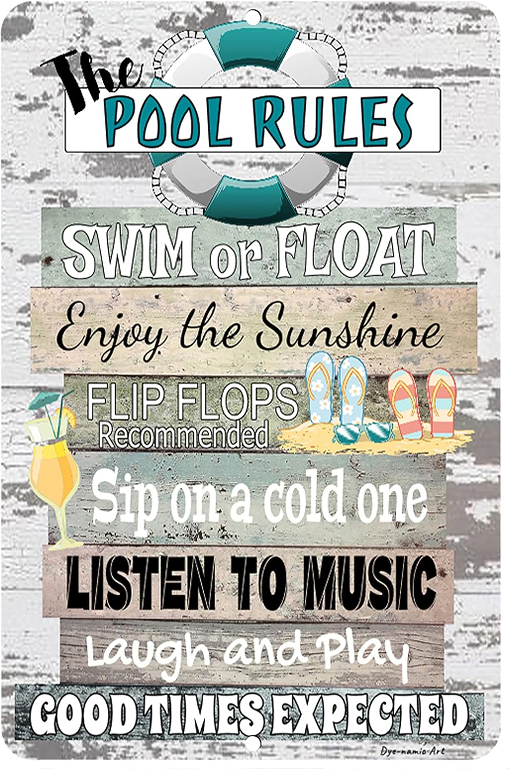 Pool Rules Metal Sign – Funny Indoor/Outdoor Swimming Pool Decor – Lightweight Aluminum Wall Art for Patios and Pool Parties – Rustic Poolside Decoration (12x18)