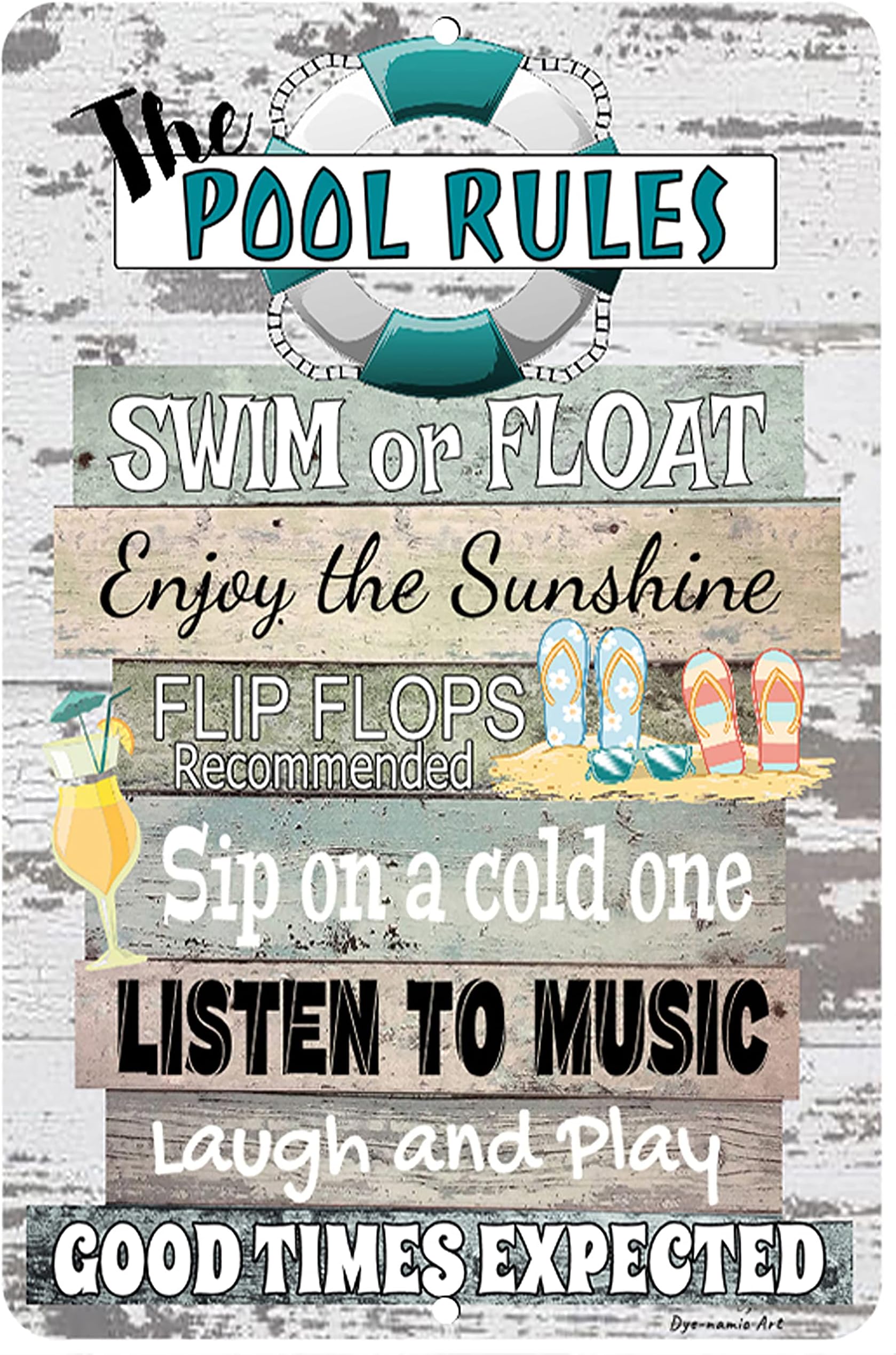 Pool Rules Metal Sign – Funny Indoor/Outdoor Swimming Pool Decor – Lightweight Aluminum Wall Art for Patios and Pool Parties – Rustic Poolside Decoration (8x12)