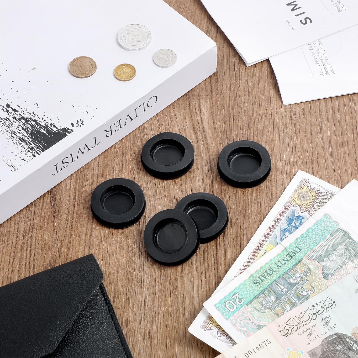 10 Pcs Piggy Bank Plug Saving Box Stopper Replacement Bulk Rubber for Money Saving Box(1.5'' Outer Diameter, Black)