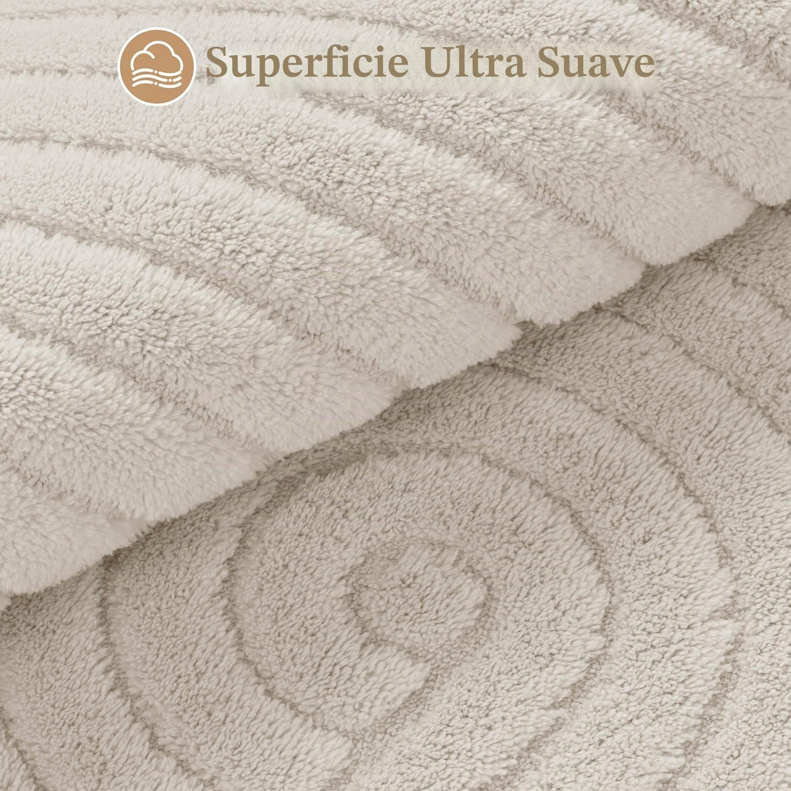 SHACOS Alfombra Salón Beige, Grande Alfombra Habitación Suave Antideslizante, Lavable Tapete Sala Decorativa Estilo Escandinavo para Sala, Dormitorio y Comedor Rug, 200 x 290 cm