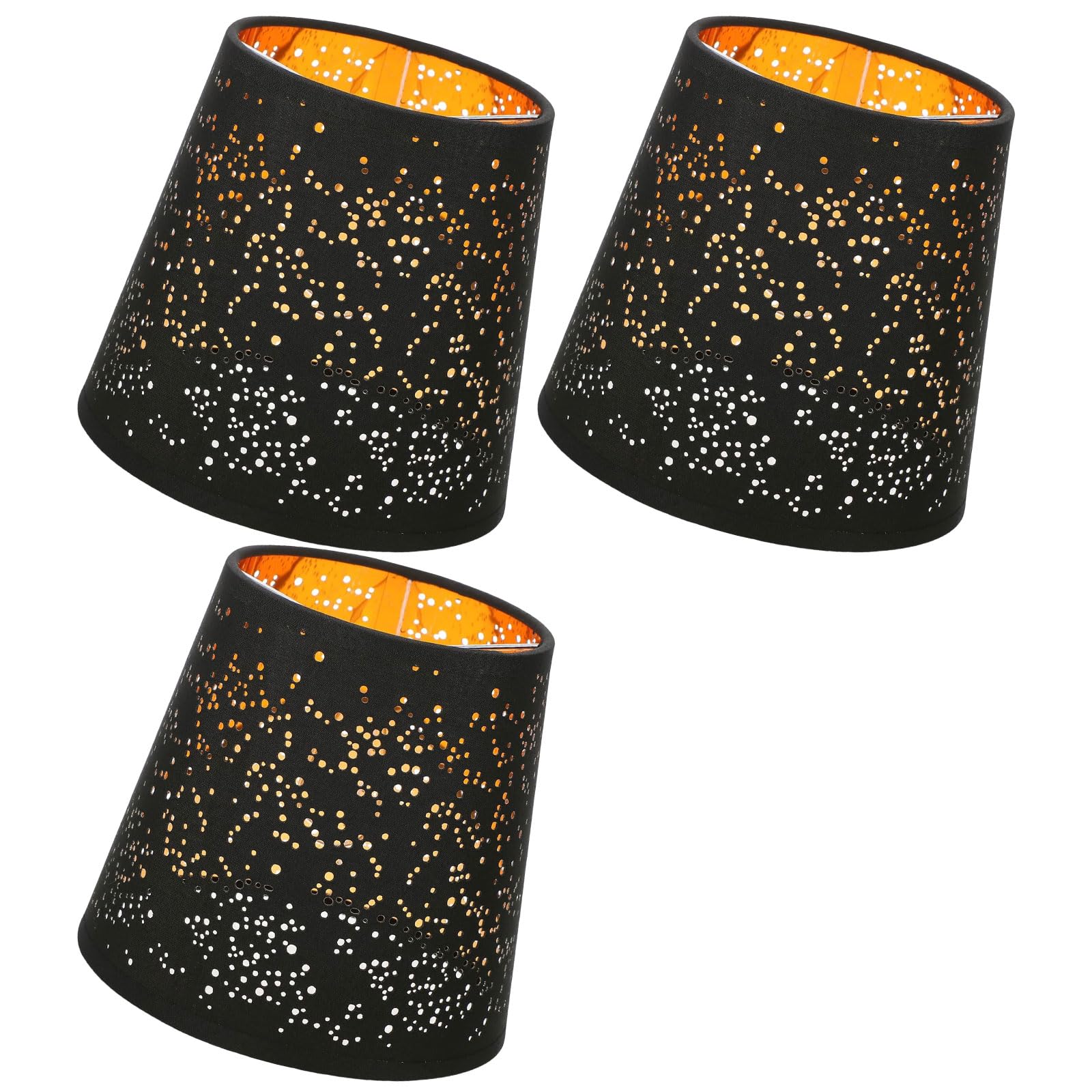 of 3 Bells Lamp Shades Clip on Lamp Covers Lighting Accessories Fabric Texture for Chandelier and Sconce Lighting Small Shade Set