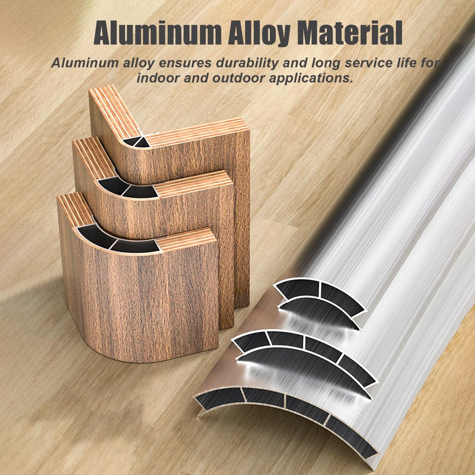 Profilo angolare curvo in alluminio resistente, Struttura di riempimento a quarto di cerchio per pannelli curvi da 18 mm per armadi e mobili.(R 100mm(3-15/16"),L 190cm/74.8in)