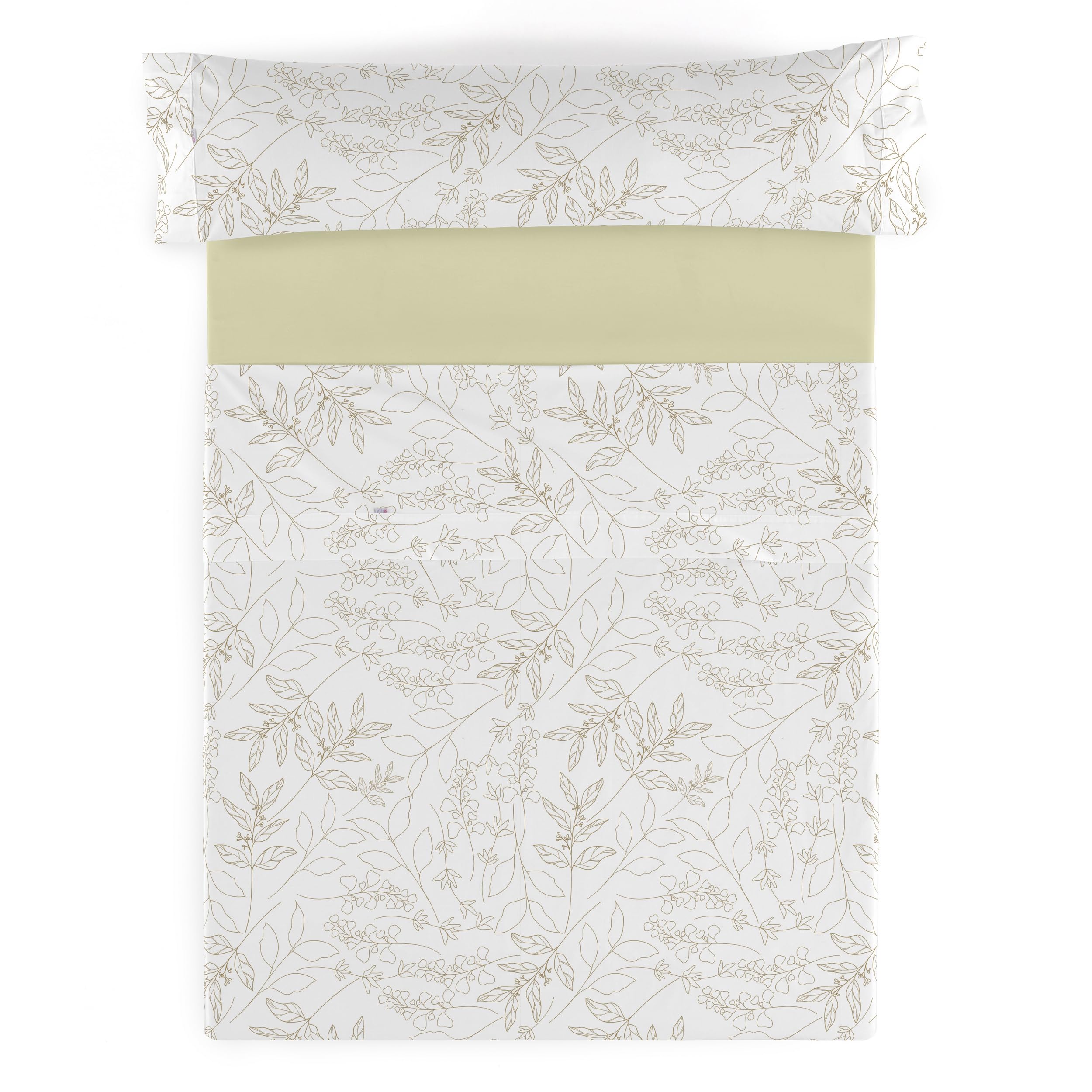 Juego de sábanas Circe color crema. Cama de 150 cm. 3 piezas
