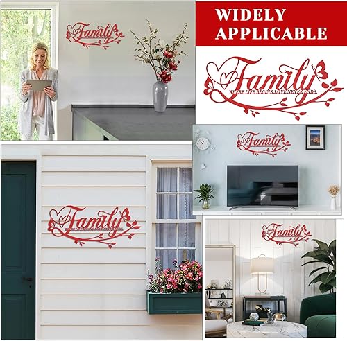 Miniatura 5 de AUHOKY Letrero de metal con texto en inglés Family Where Life Begins Love Never Ends (Family Where Life Begins Love Never Ends) de metal, decoración