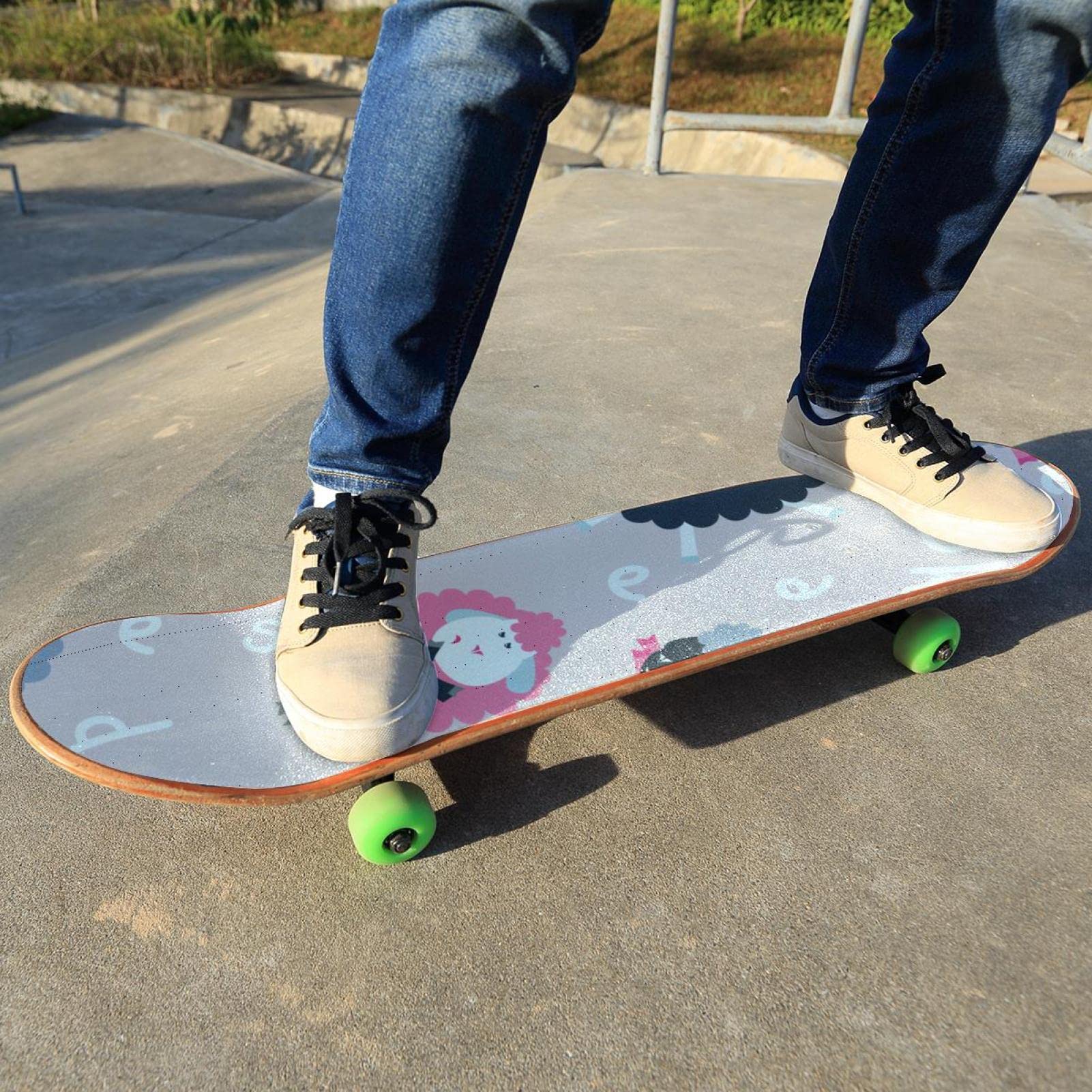 Skateboard-Griptape mit niedlichem Cartoon-Schaf, 2 Stück