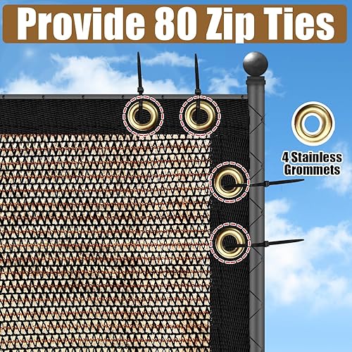 Miniatura 19 de Black 4FT X 50FT Outdoor Privacy Screen Fence & Mesh Shade Net Cover, Ideal for Garden and Backyard - Enhances Privacy for Fencing & Chain Link