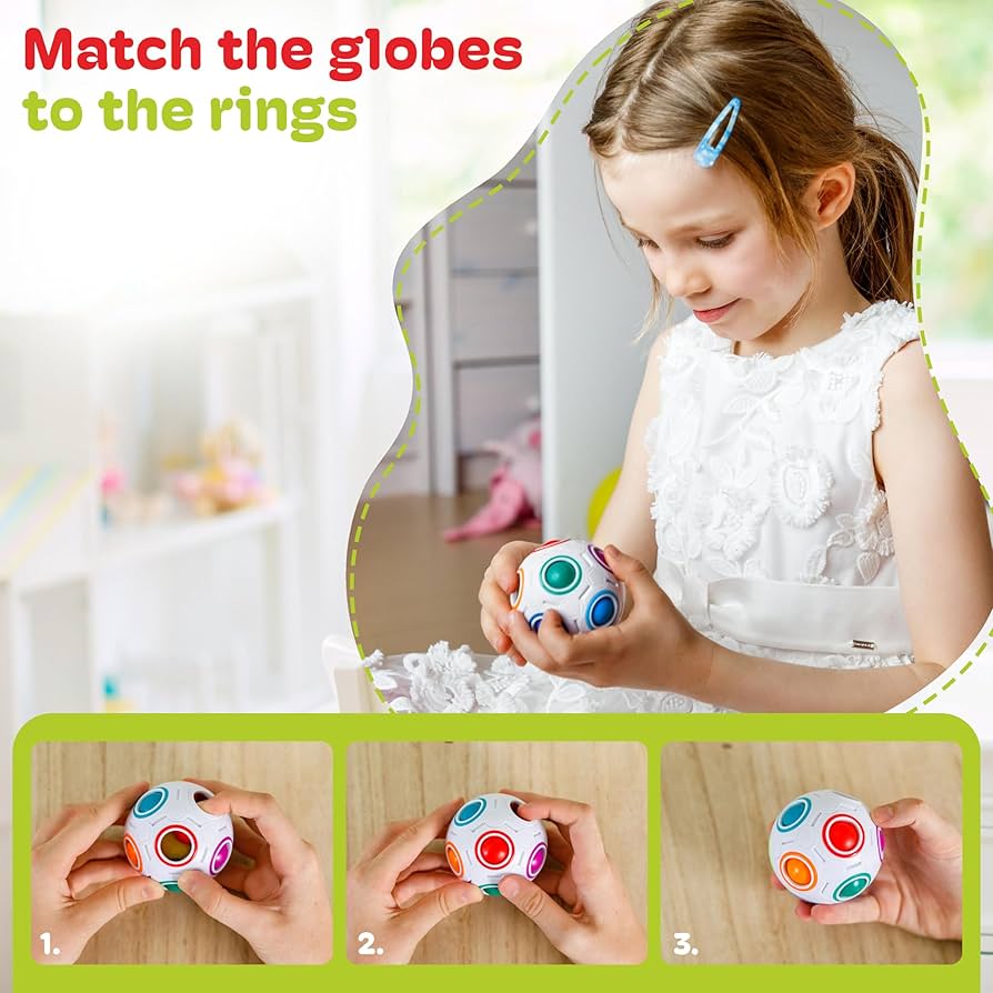 Magic Rainbow Ball Cube Toys Strange Shape Football Magic Cube Puzzle Toy For Children Kids