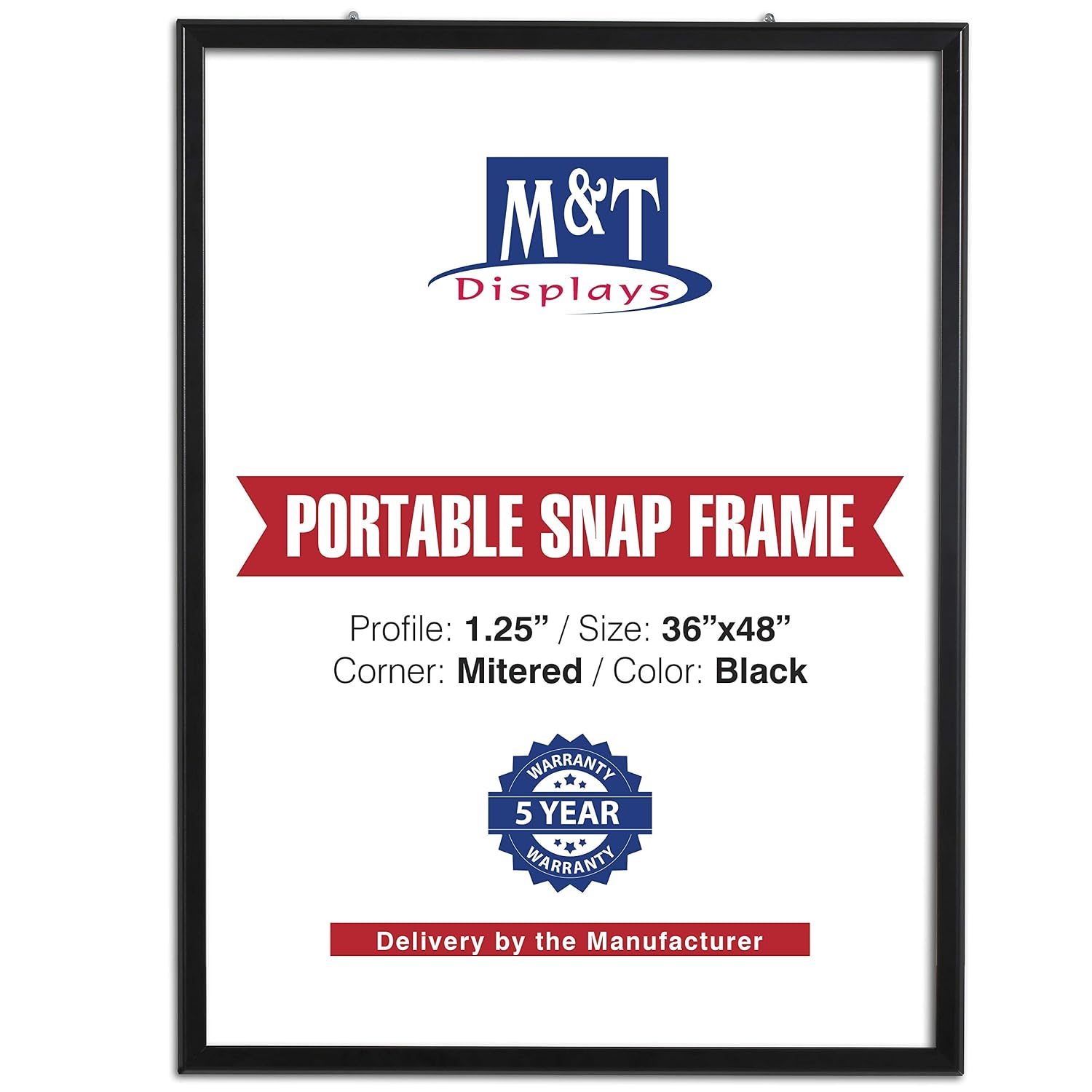 M&T Displays 30x40 Picture Frame, Large Wall Mount Display, Poster & Picture Frame Display, Modern Design, 30 x 40 Inch Frames - Silver, 1.25" Aluminum Profile - Image 9