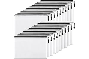 EOOUT 10 Pack Mesh Zipper Pouch, 10x14 Inch Black Zipper File Bags,...