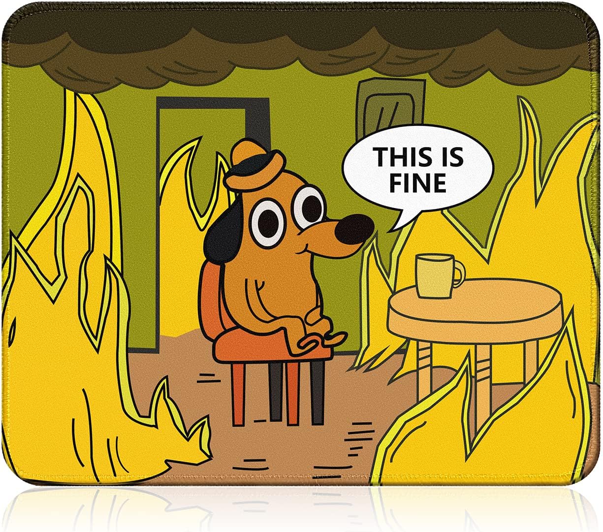 Akkya This is Fine Mousepad Gaming Small Medium Computer Funny Dog Square Gamer Mini Portable Travel Office Laptop PC Thin Thick Desk Mousepads for Girl Kids Women Men MP-016