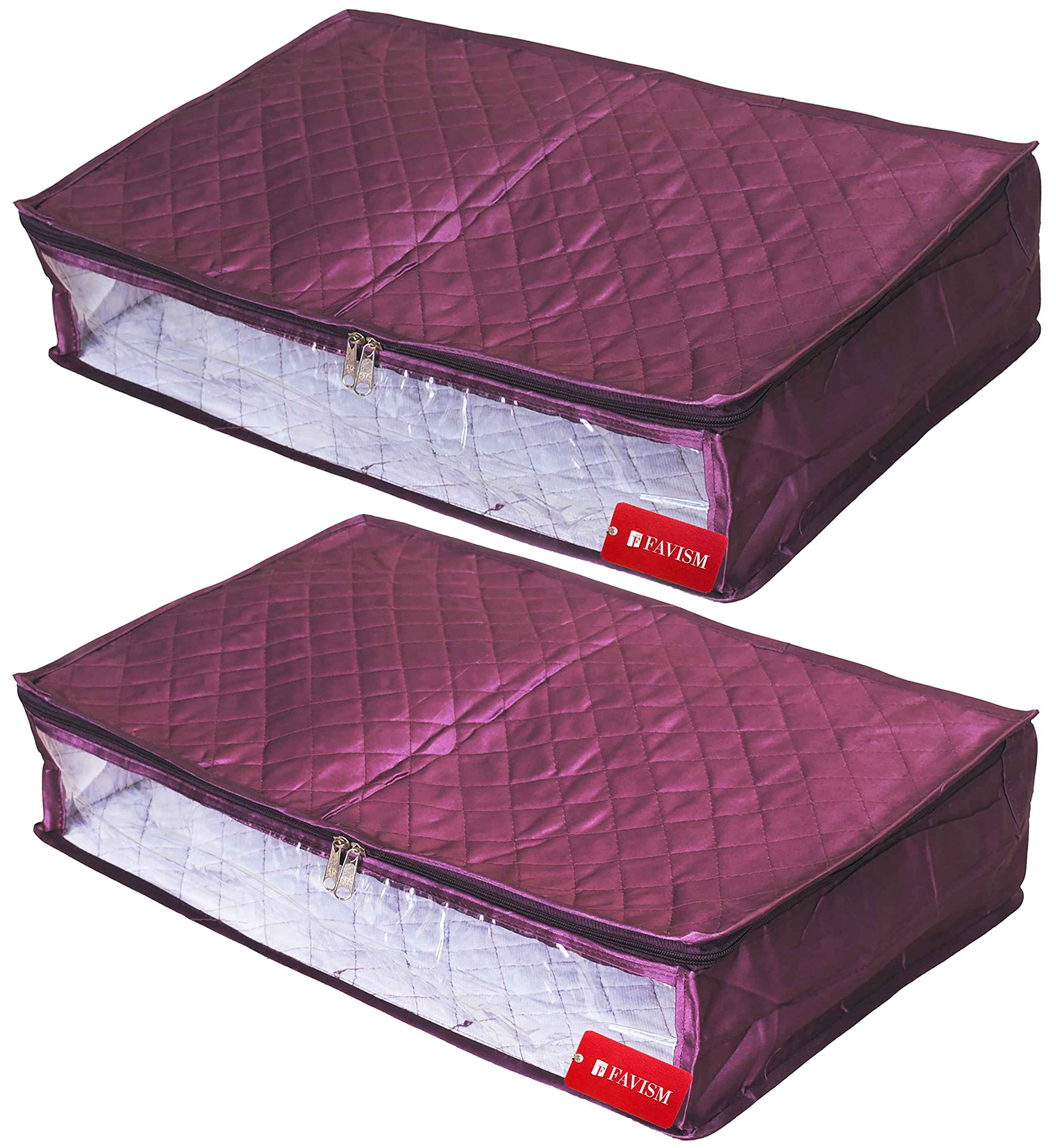 Annapurna Sales designer lehenga cover 5" height side transparent ghagra cover, wardrobe organizers, cloth bag or garments cover pack of 2 pcs, purple (B071DG6PD8) Amazon Price History, Amazon Price Tracker
