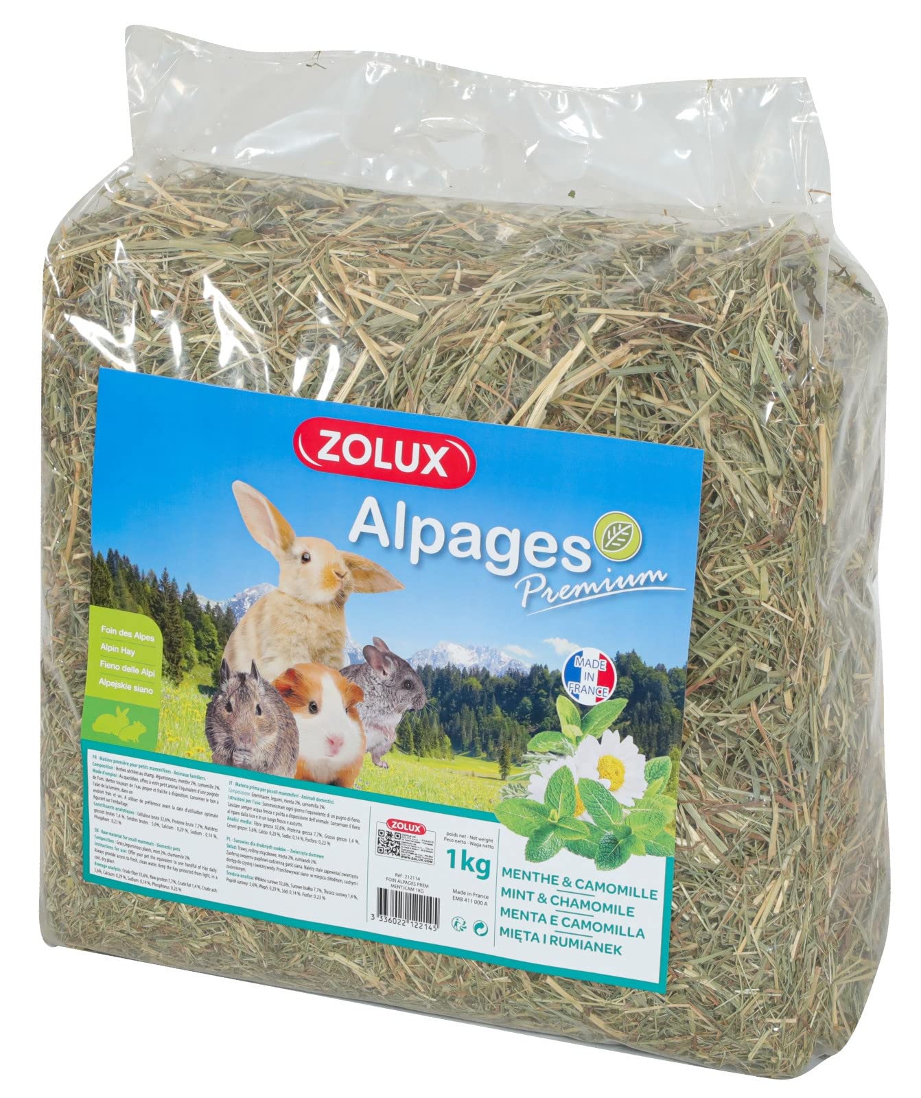 Zolux Premium Alpine Hay with Mint & Chamomile (1kg)