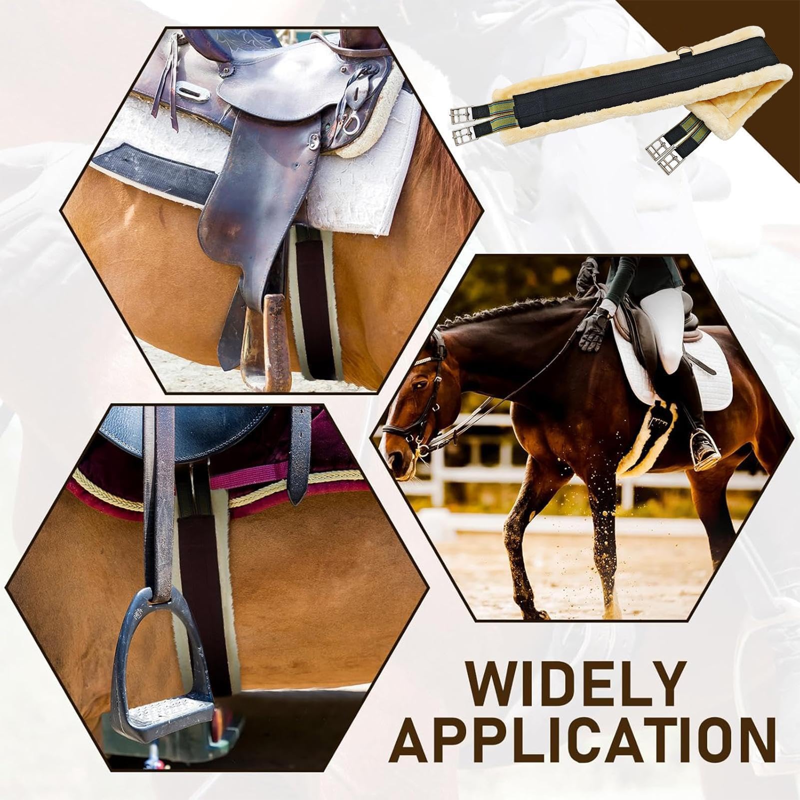 Cheval's Premium Cinch Western En Mohair Et Laine Pour Cheval 61 Cm - Ceinture De Selle Respirante Avec Boucles En Acier Inoxydable - Équipement Équestre Durable Et Confortable - Idéal Pour