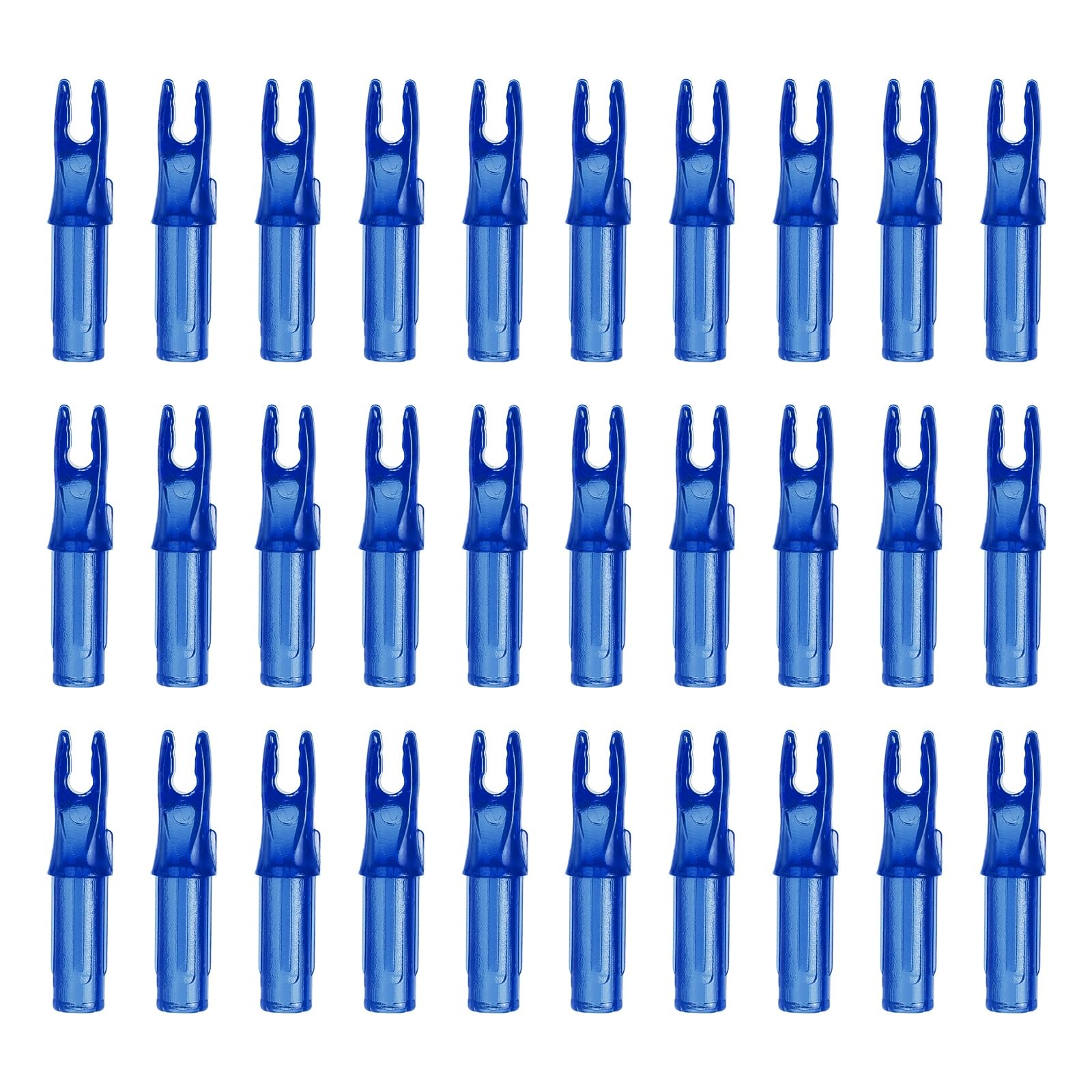PATIKIL Archery Arrows Nocks 6.2mm, 30 Pack Plastic Insert Arrow Nock Replacement Arrow Tails for Hunting Shooting Compound Recurve Bow, Transparent Blue