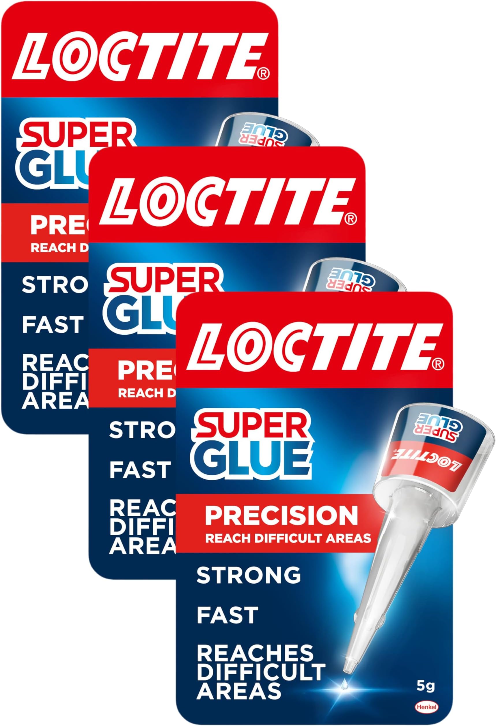 Precision, Strong All Purpose Liquid Adhesive for Accurate Repairs, Instant Super Glue for Various Materials, Clear Glue, 5g (Pack of 3)