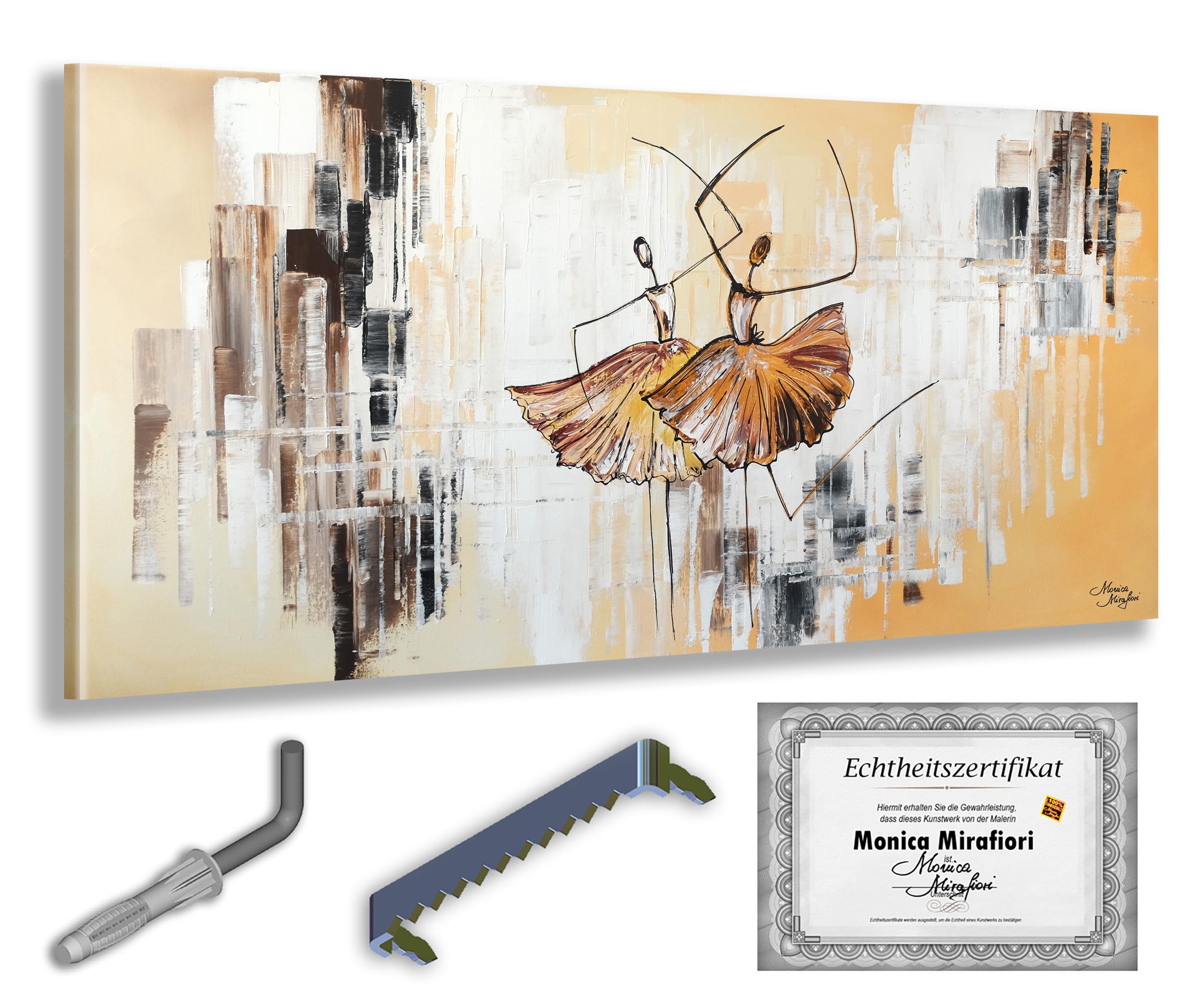 Monica Mirafiori I 120x60 cm I Tableau Peint à la Main I Modèles Tableau I Peintre Moderne I Tableaux Peintures I Toile sur Cadre en Bois