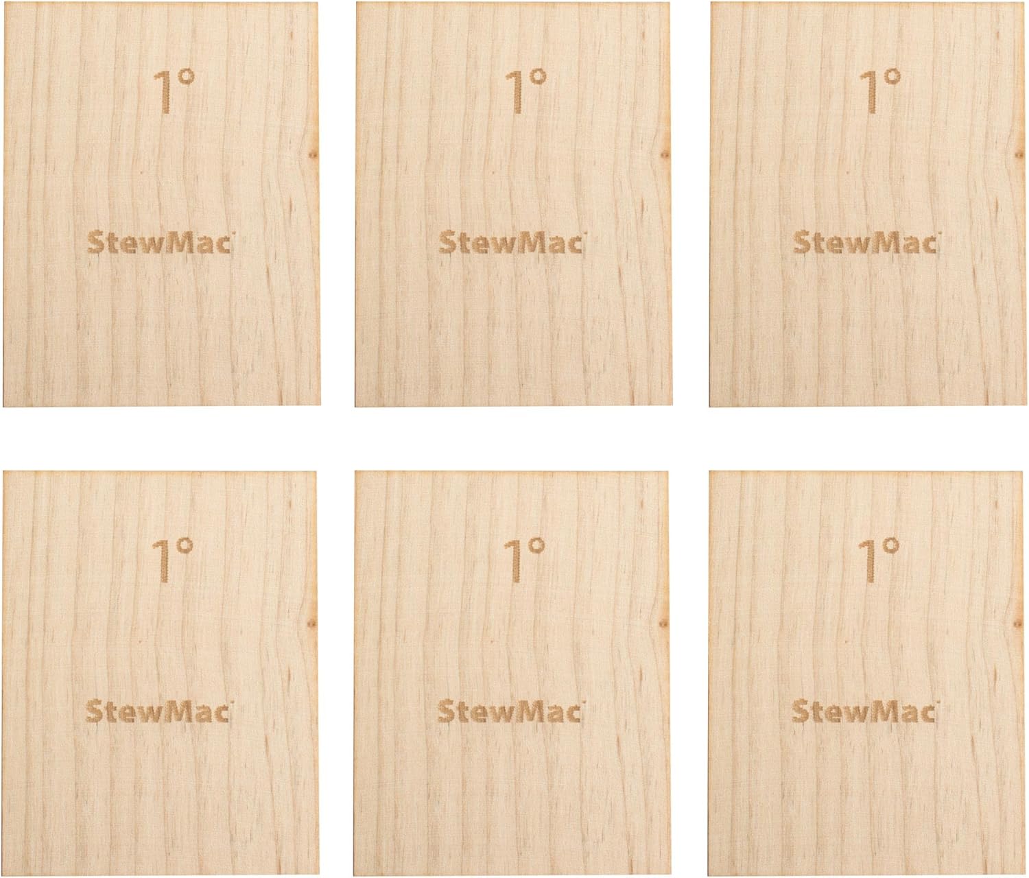 StewMac Neck Shims for Guitar, Blank - 6 Pack of 1 Degree Shims