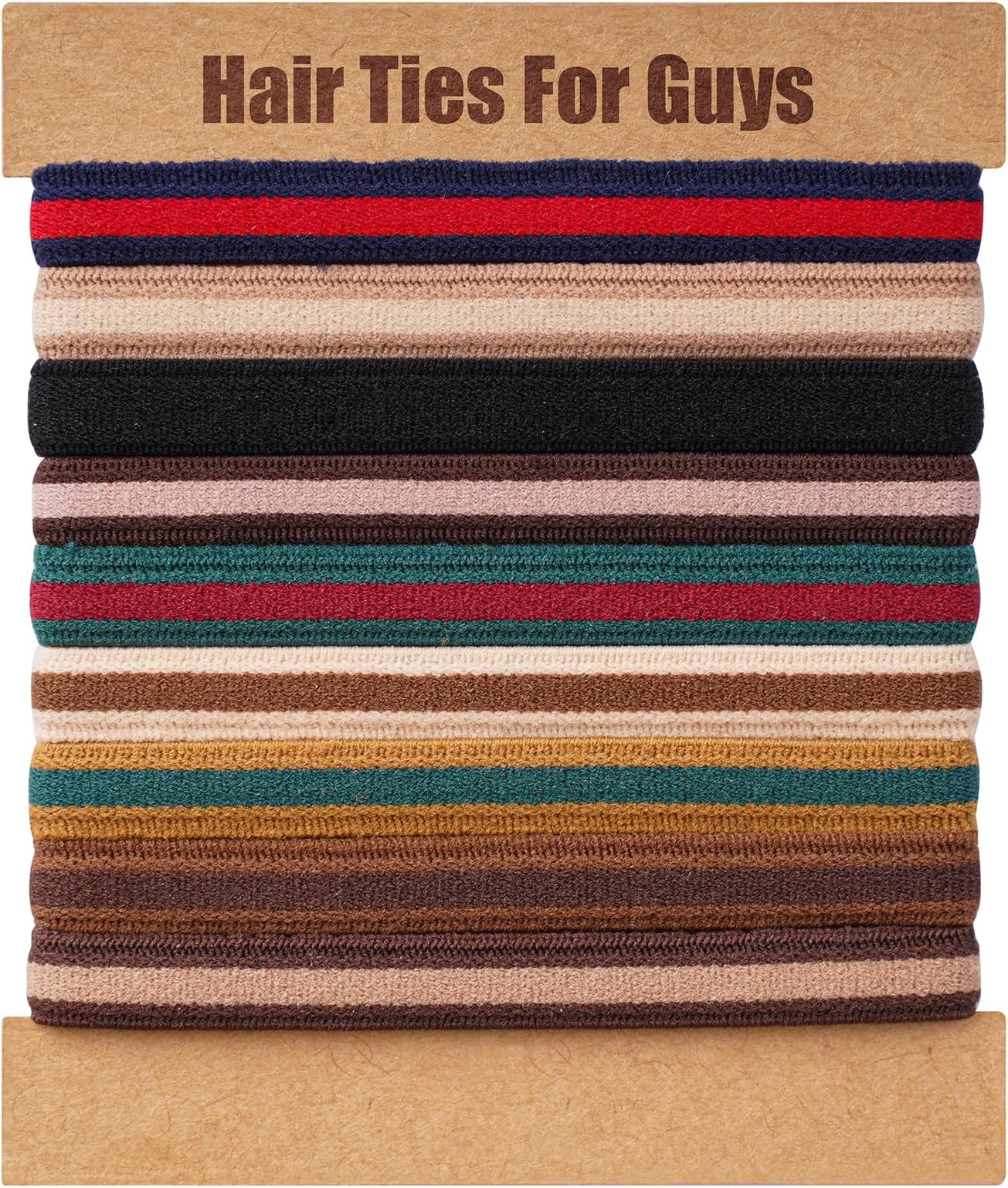 EasYoung Braided Mens Hair Ties For Men, For Buns Curly Thick Dense Hair Elastic Hair Ties For Guys, No damage No Crease Breakage, 9 Count (Pack of 1)