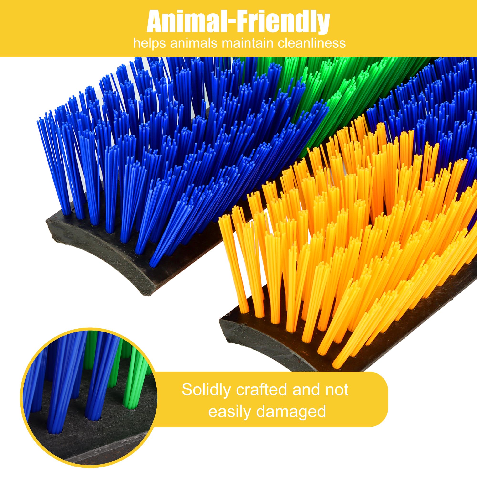 Juego de 4 cepillos de masaje para rascar la espalda de animales | Cepillo rascador para animales de granja, cepillo semicircular para ganado, ovejas, caballos, 16 tornillos