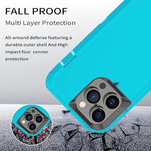 Miniatura 9 de Funda compatible con iPhone 13 Pro, protección contra caídas, cuerpo completo, resistente, a prueba de golpes, a prueba de polvo, militar,