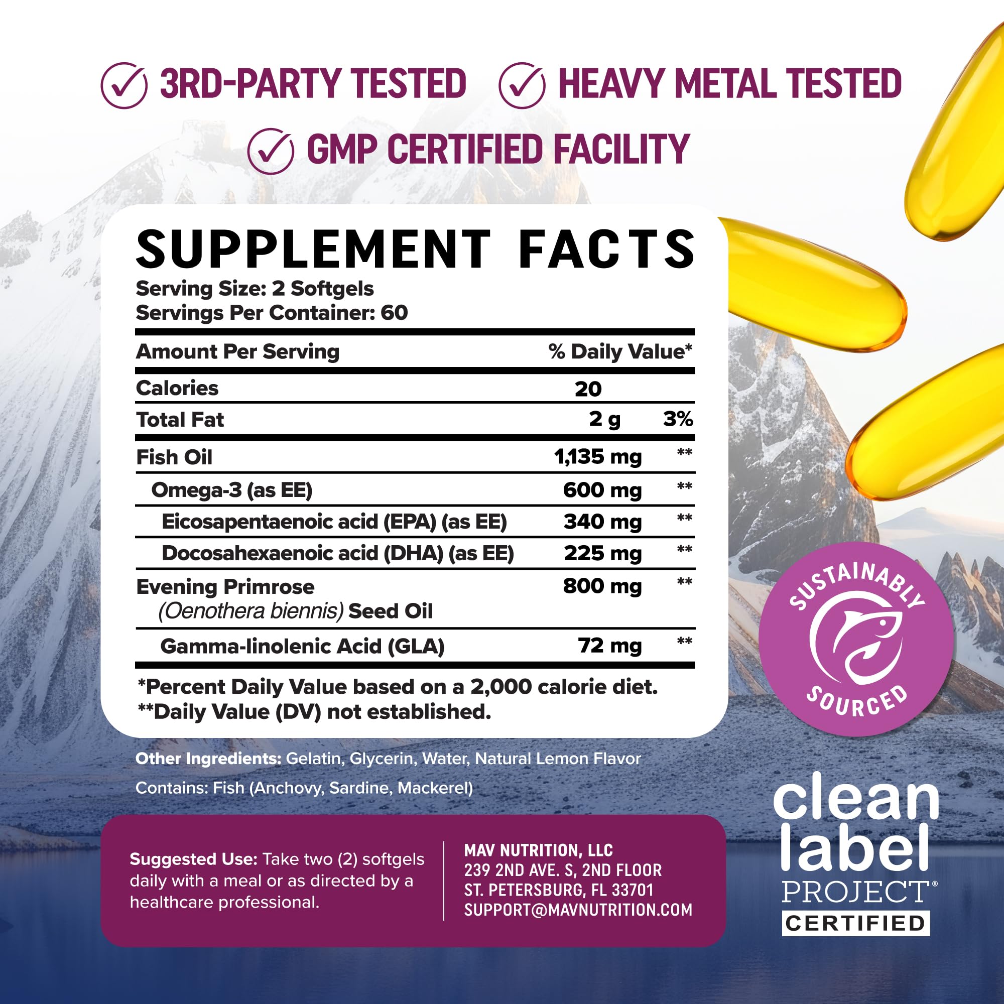 Fish Oil Omega 3 Supplements for Women, DHA + EPA, Heart Health Support — Amazon image 7