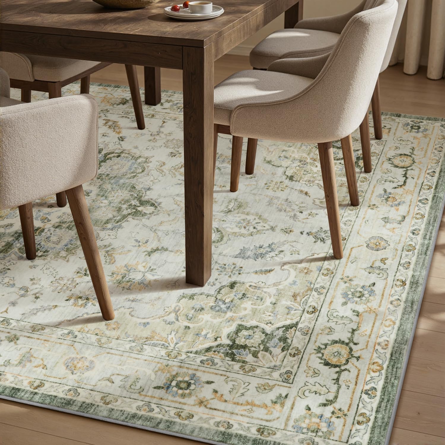 PADOOR Area Rug,Rugs for Living Room,Soft Green Rugs for Bedroom,Machine Washable Rugs Non Slip Carpet,Rug for Dining Room Living Room Bedside Office