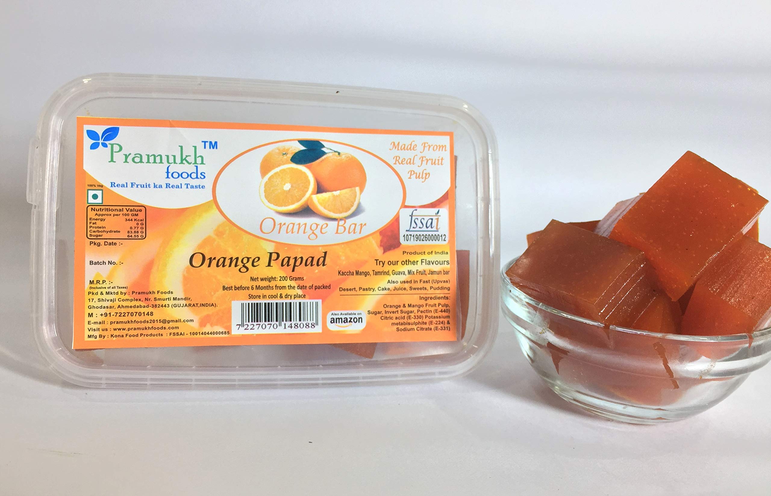 Pramukh Foods Orange Fruit Bar 200 Grams (Orange Papad)