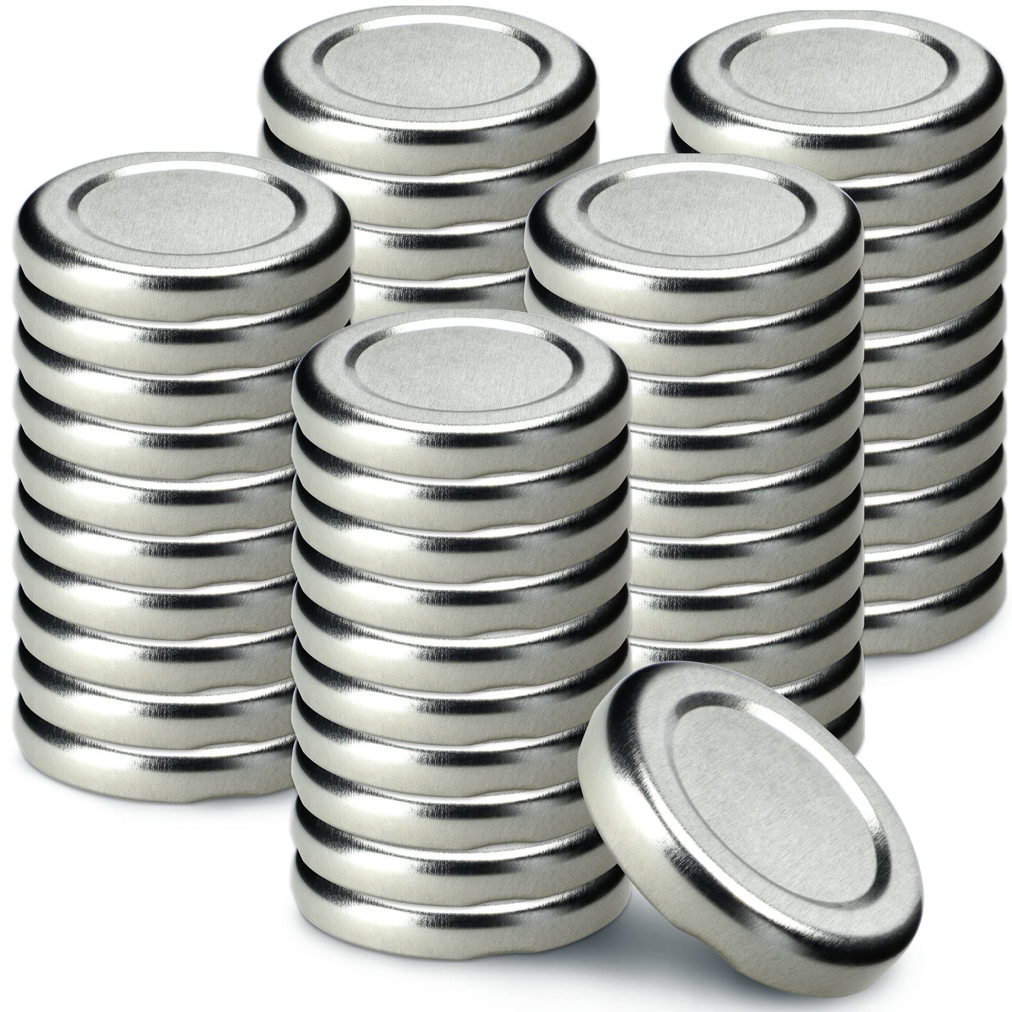 KADAX 50er Set Schraubdeckel TO43 für Gläser 43mm Silber – Twist-Off Ersatzdeckel für 40ml Mini Gläser & Probiergläser, Luftdicht & Spülmaschinenfest