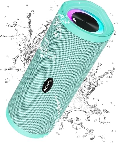 HEYSONG Altavoz Bluetooth portátil, altavoces de ducha inalámbricos impermeables con buenos bajos, IPX7 flotante, 5000 mAh, tarjeta TF, sonido