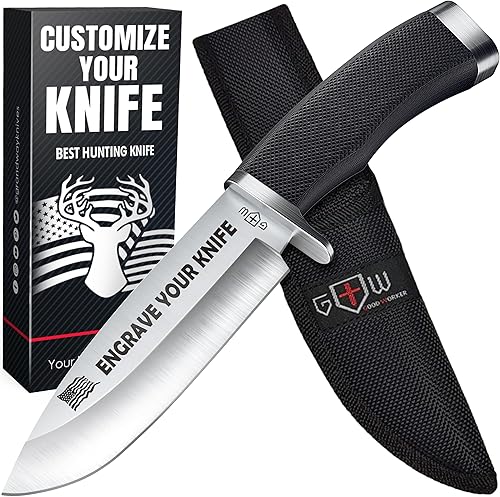 Miniatura 10 de Grand Way Hunting Knife - Survival Knives for Men - Best Tactical Camping Hunting Hiking Knife - Bushcraft Field Gear Accessories Tool - Fixed Blade