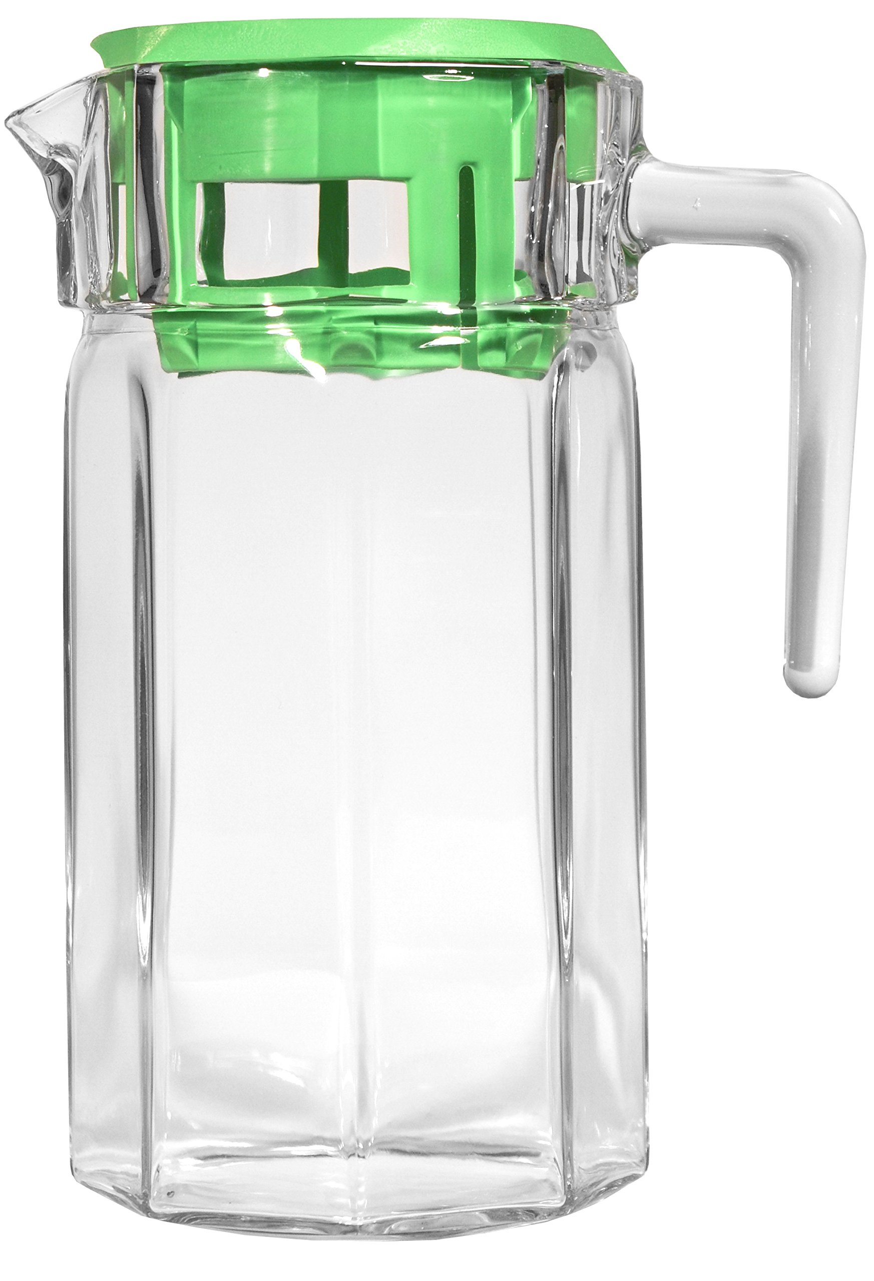 Circleware Drink Pitcher Dispenser Glassware, 50 oz, Green Lodge