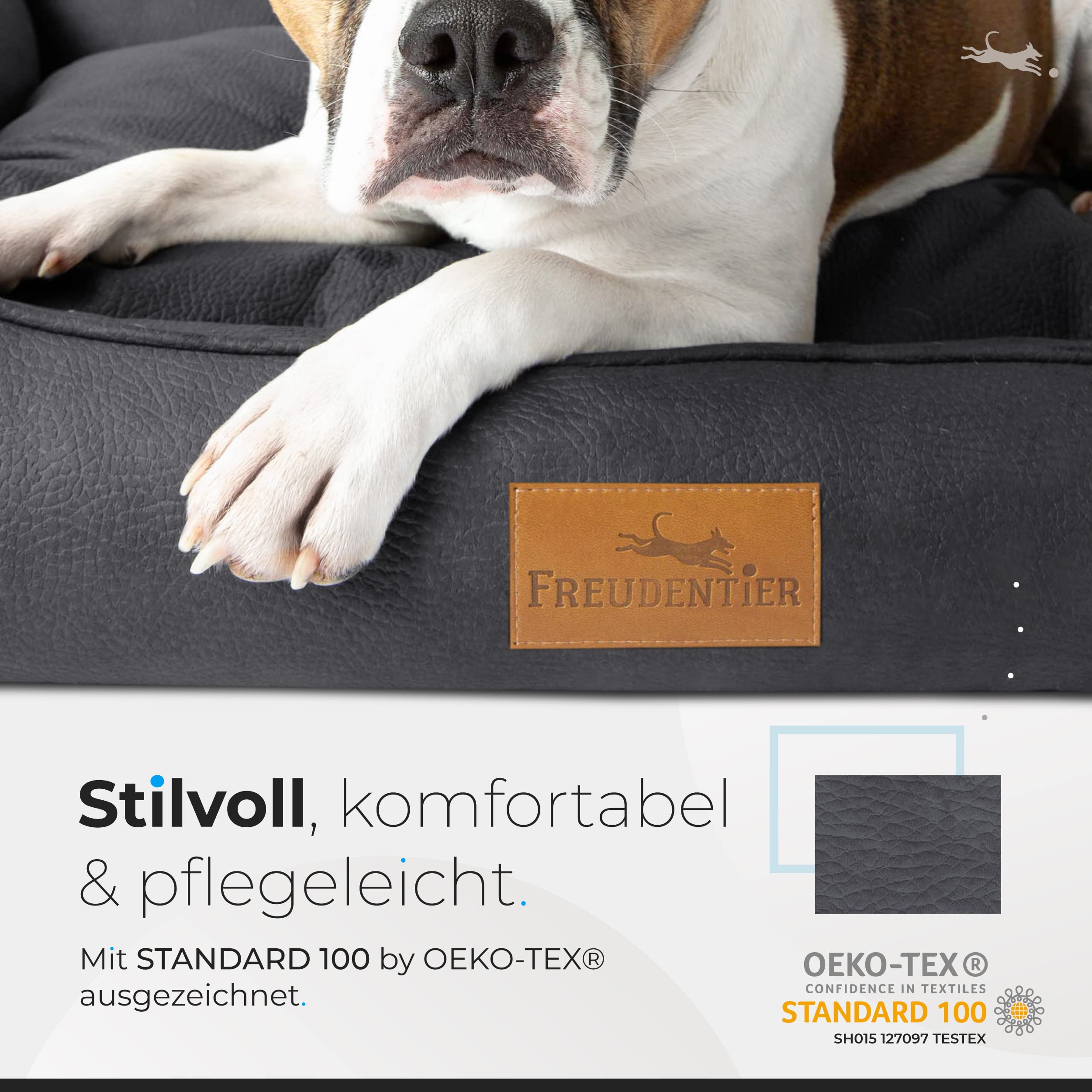 FREUDENTIER Outdoor Hundematte Faltbar – Wasserabweisend, Gepolstert (95x70 Cm), Made In EU