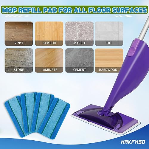 Miniatura 4 de HAKFHSD Almohadilla de repuesto de microfibra y doble limpieza para mopa compatible con trapeadores Swiffer Wet Jet (10-12 pulgadas), almohadilla