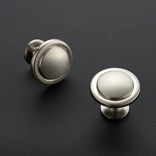 Miniatura 2 de Ravinte - Paquete de 25 jaladeras de 1-14 de pulgada para puertas y cajones de cocina, alacenas, tocadores, de zinc en níquel cepillado