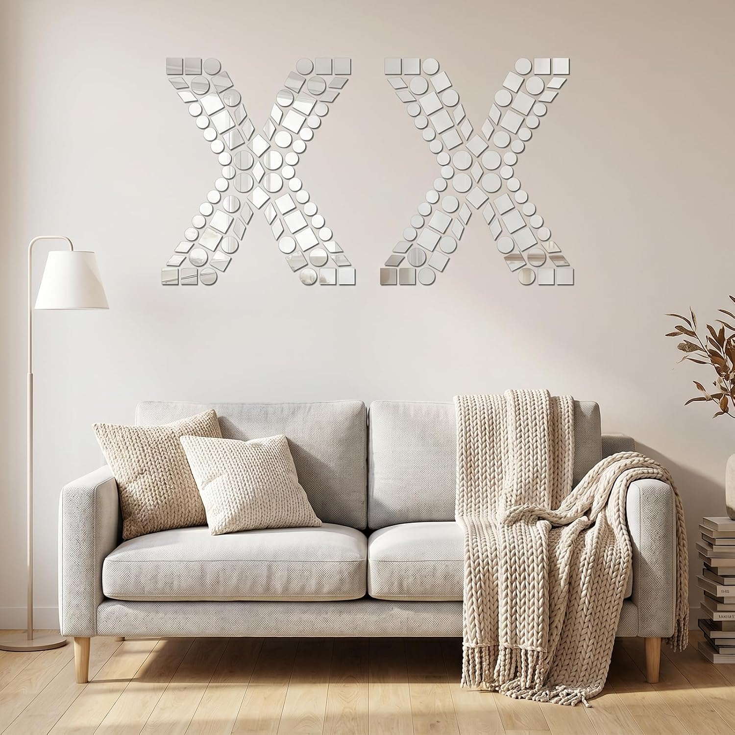 90 Pcs Small Mirrors for Crafts 3 Shapes Craft Mirror Mini Mosaic Mirror Tiles
